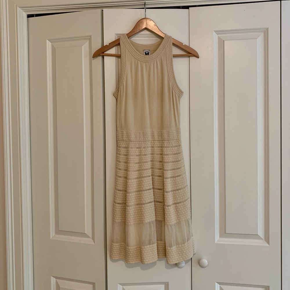 M Missoni Sleeveless Knit Dress Beige